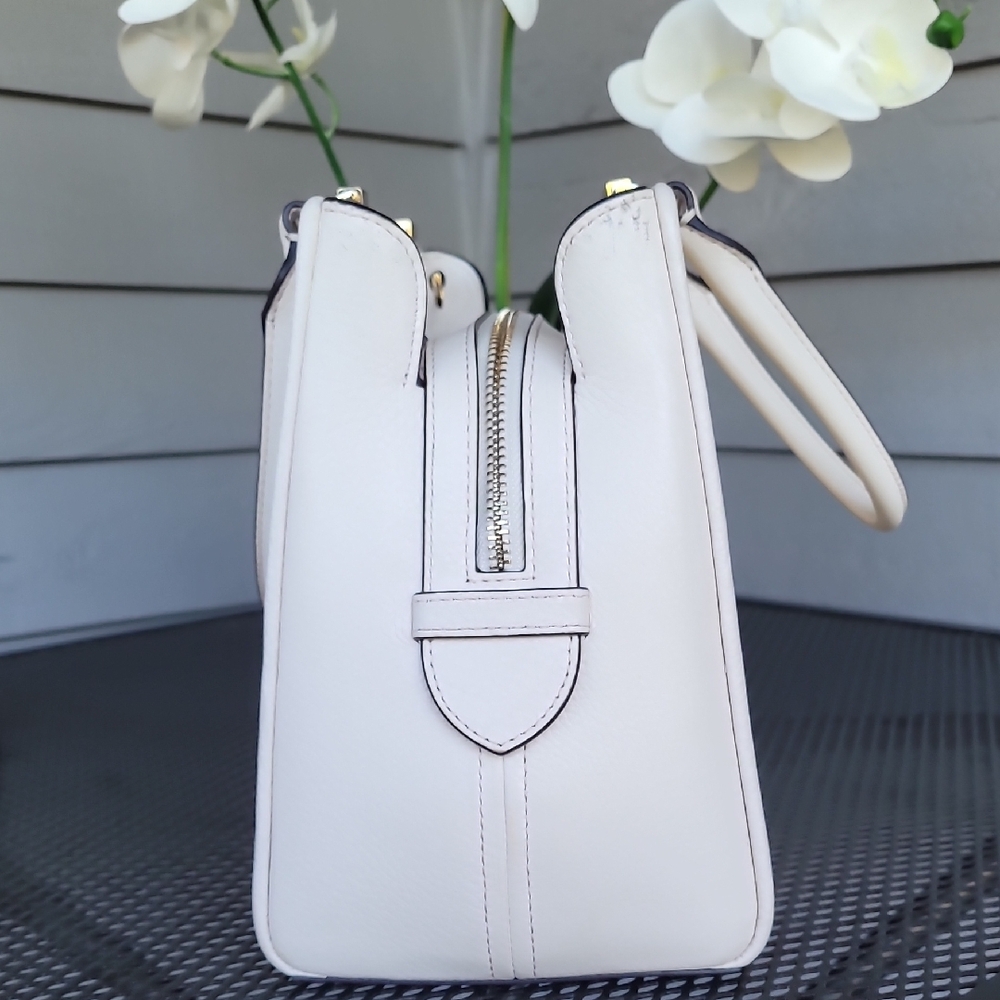 Kate Spade Cream and Tan Satchel With Gold Tone Accents - Picture 7 of 15